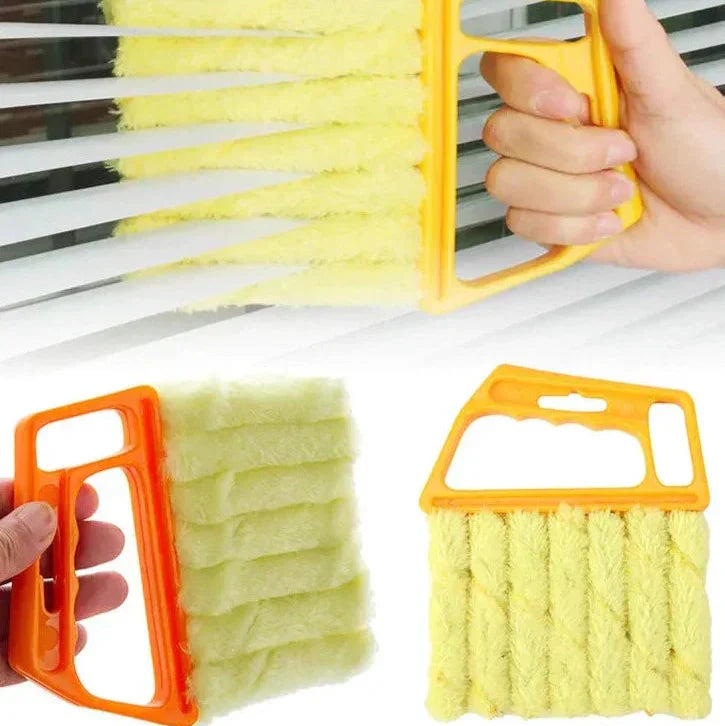 Cleaning brush for tight spaces with reusable microfiber covers