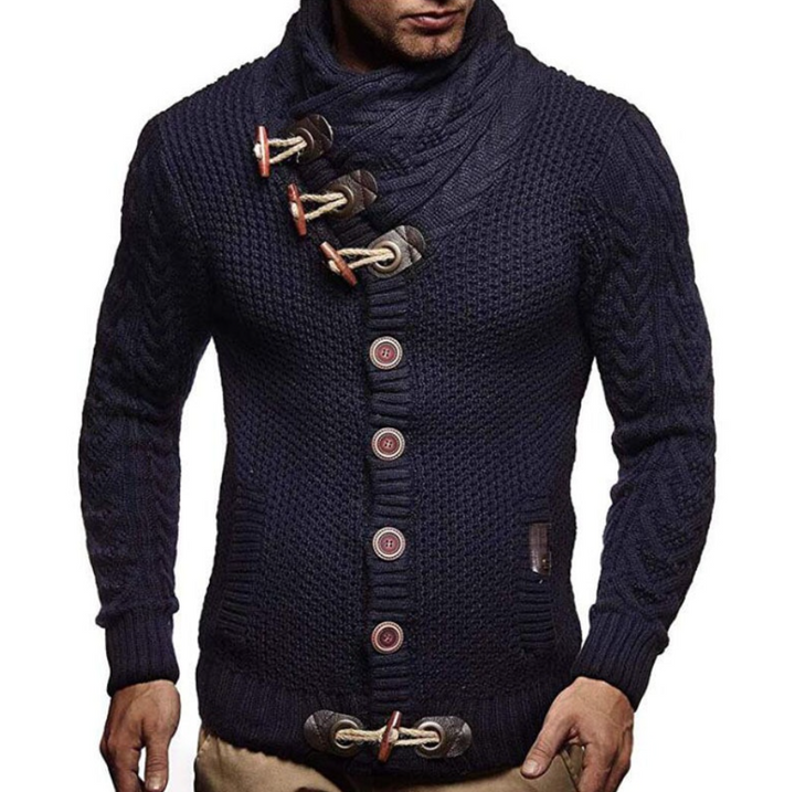 Kristian - Turtleneck Sweater with Buckles and Pockets