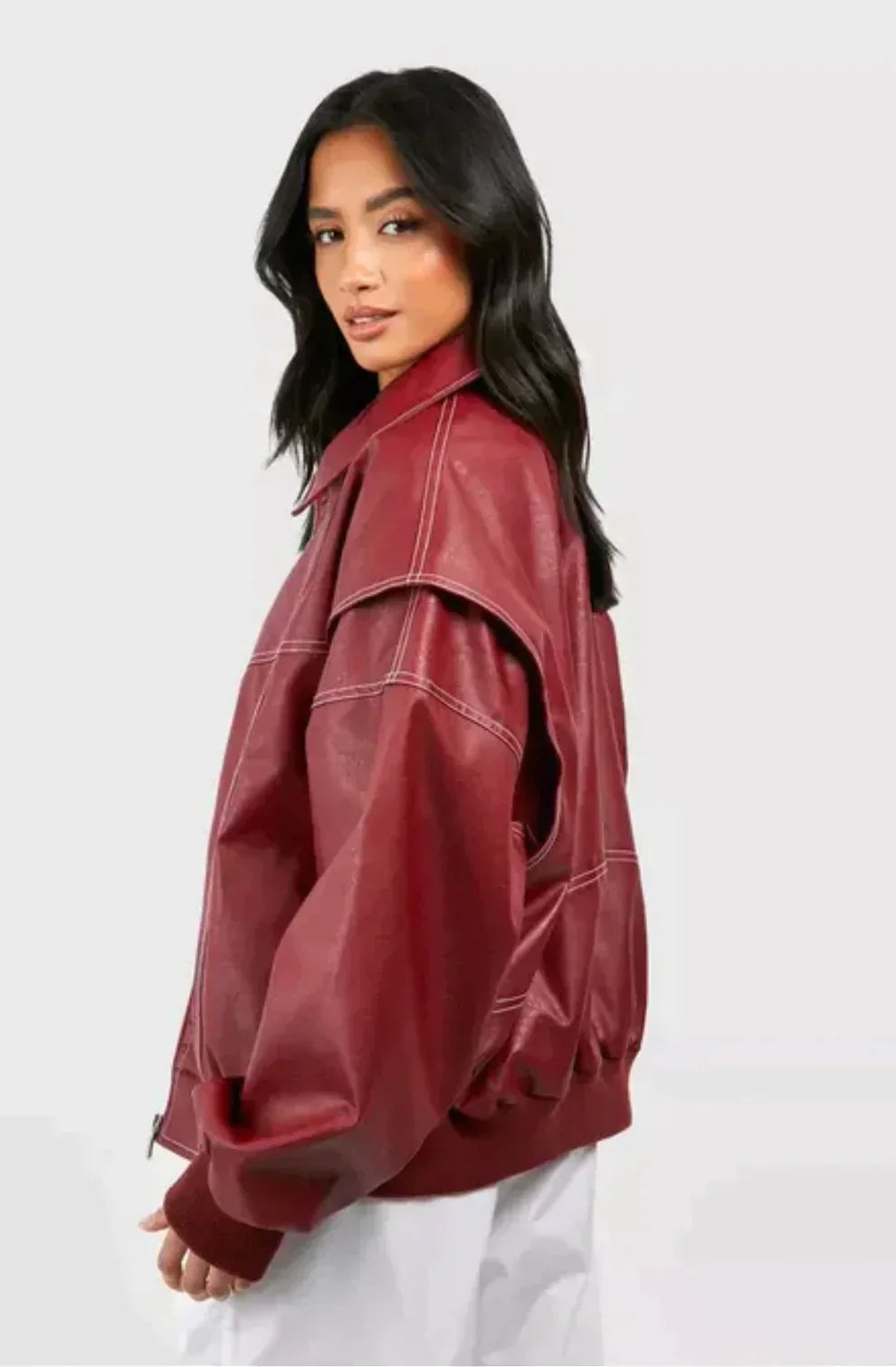 Liva | Oversized Vegan Leather Jacket