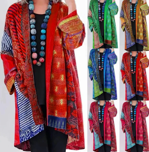 Jenika Bohemian Patchwork Long Coat