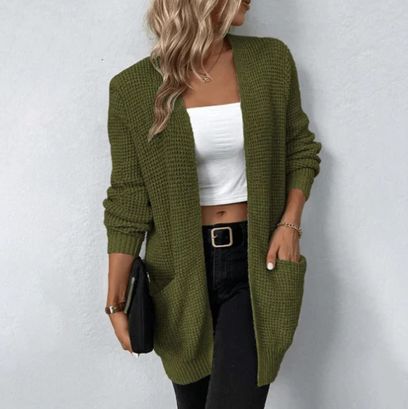 Comfortable open knit waffle cardigan