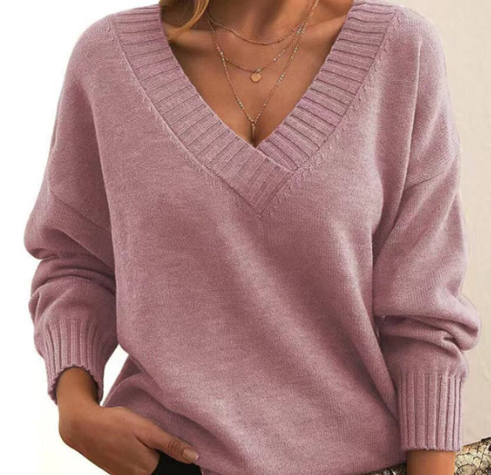 Elegant V-neck Pullover Kyline