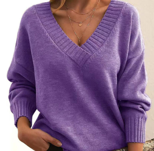 Elegant V-neck Pullover Kyline