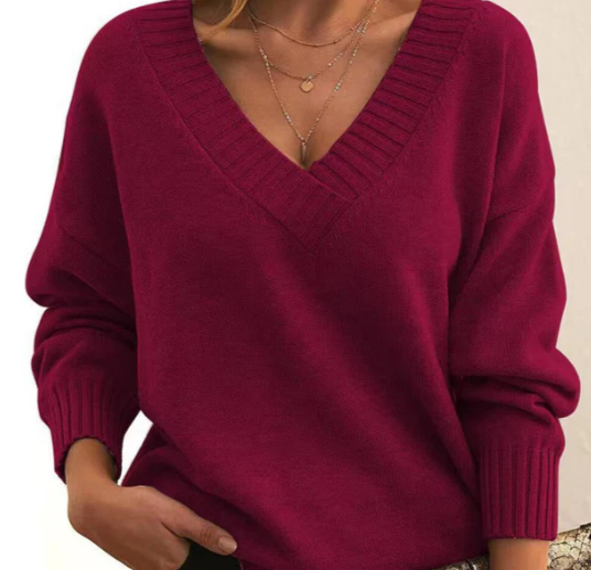 Elegant V-neck Pullover Kyline