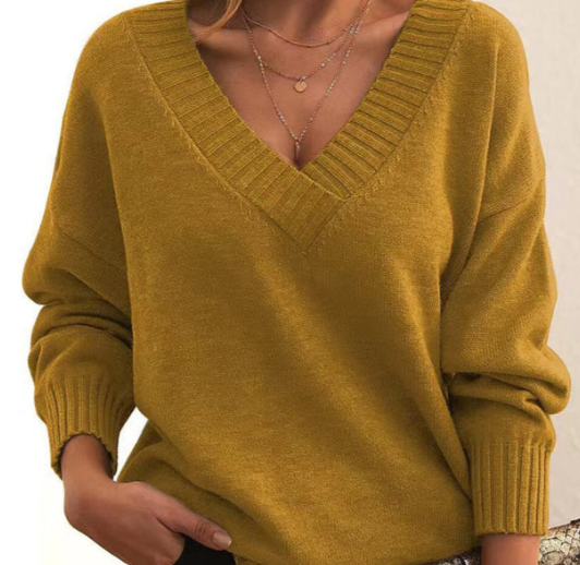 Elegant V-neck Pullover Kyline