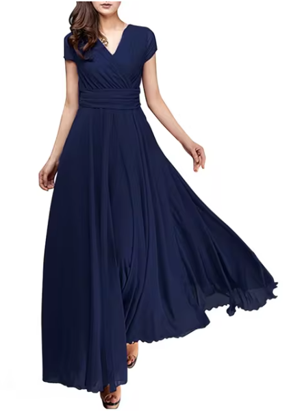 Claire Glamour | V-Neck Long Evening Dress