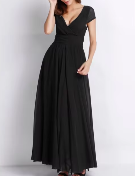 Claire Glamour | V-Neck Long Evening Dress