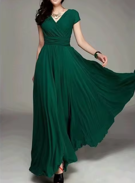 Claire Glamour | V-Neck Long Evening Dress