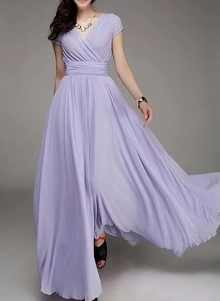 Claire Glamour | V-Neck Long Evening Dress