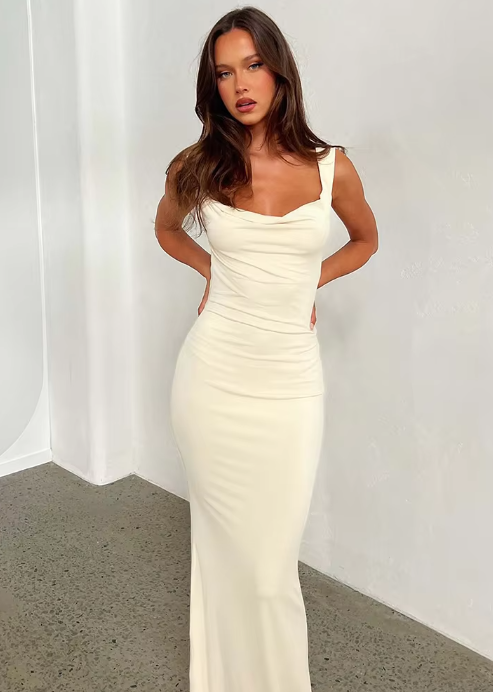 Trina | Double Shoulder Straps Backless Dress