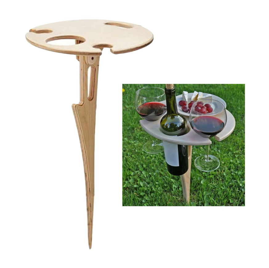 Terraliv Outdoor Drink Holder – Portable Picnic Table for Bottles and Glasses