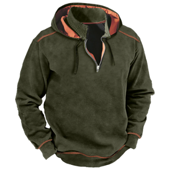 Nohr - Hoodie with half zip and drawstring hood