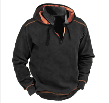 Nohr - Hoodie with half zip and drawstring hood