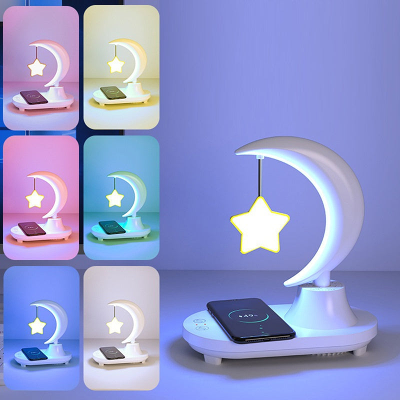 LunaTune – Wireless Moonlight Table Lamp with Bluetooth Speaker and Charging Function