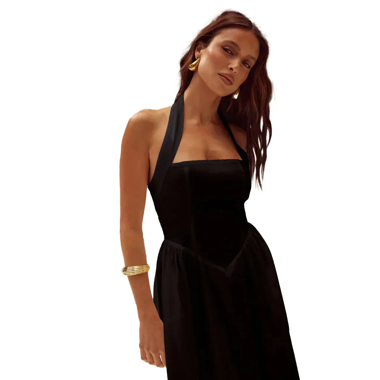 Pernilla – Elegant Maxi Dress with Halterneck Cutout
