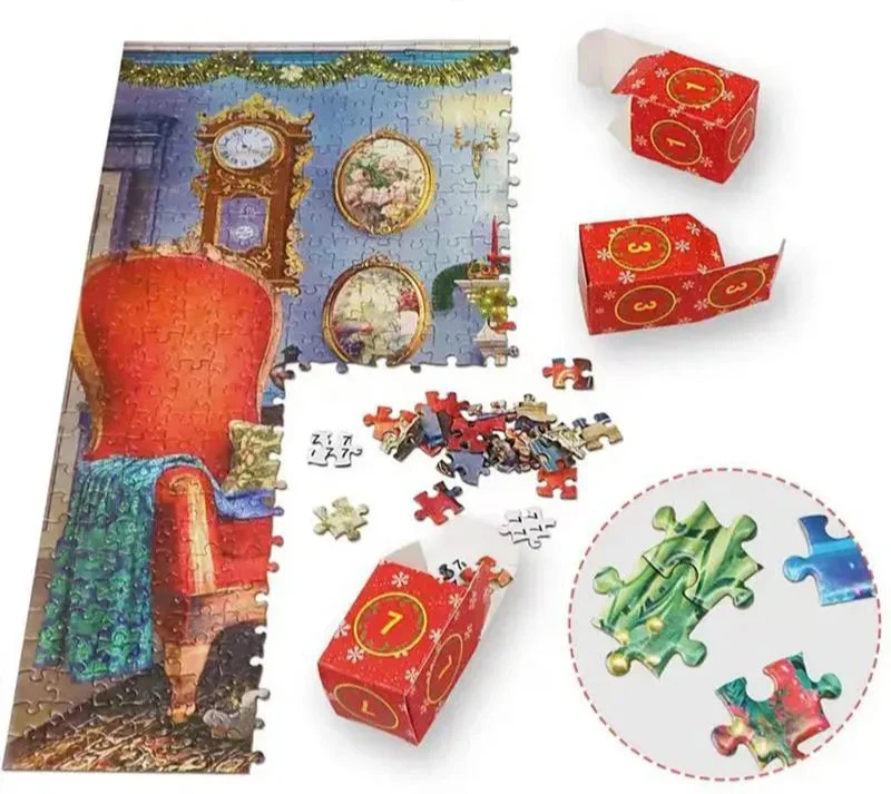 Advent calendar with puzzles for counting down to Christmas