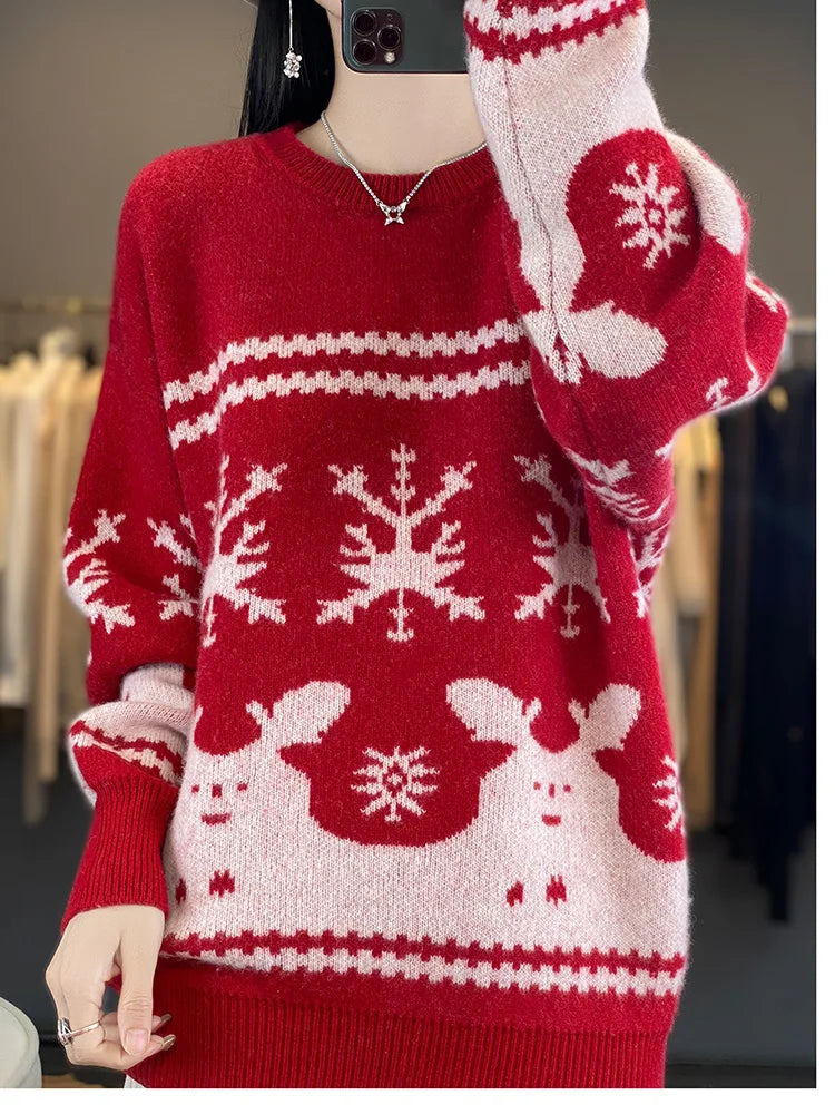 Dana - Women Christmas Knitted Wool Pullover