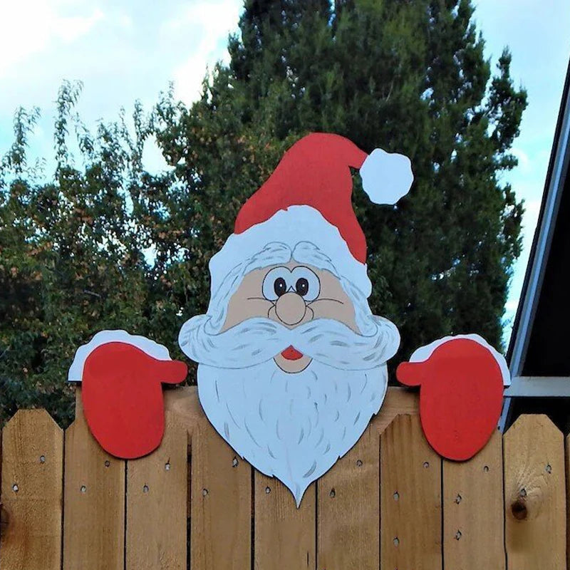 Santa Fence Peeps Christmas Decoration