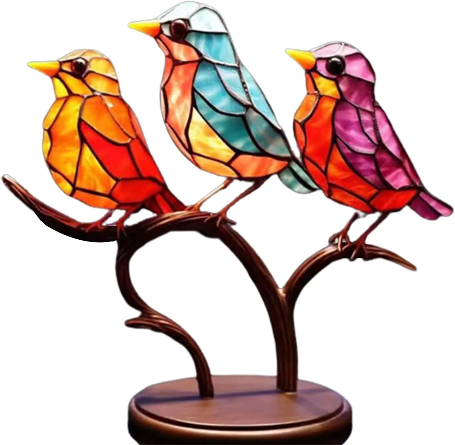 ElegantAviary | Colorful birds on branch desk ornaments