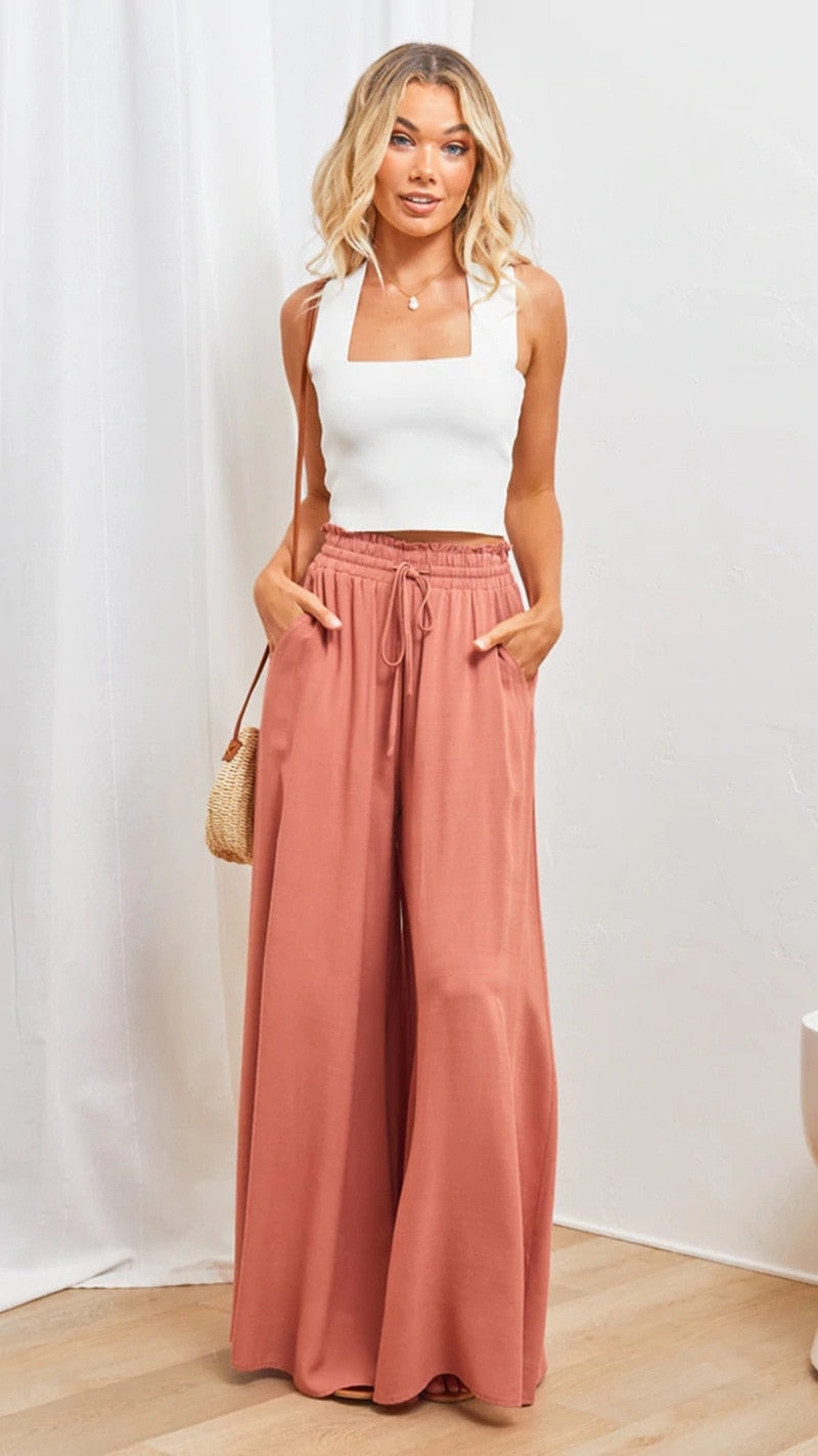 Divina | Wide-Leg Flowy Pants for Women