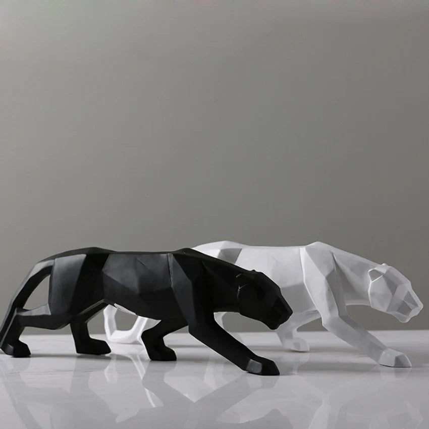 Panther Statue - Elegant Geometric Sculpture