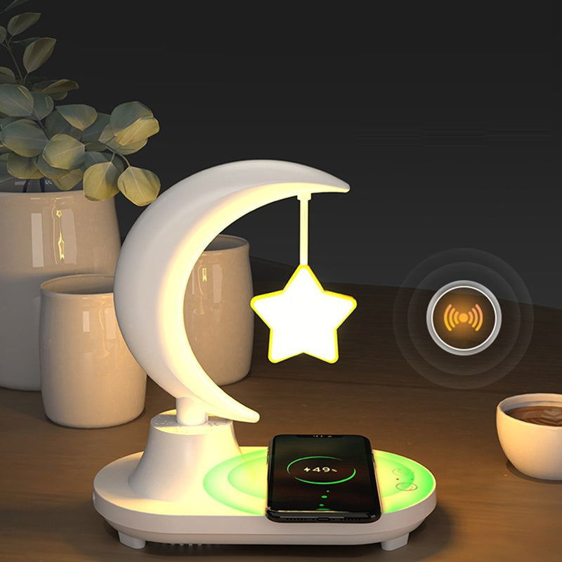 LunaTune – Wireless Moonlight Table Lamp with Bluetooth Speaker and Charging Function