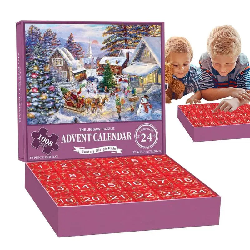 1008-piece Christmas Village Advent Calendar Puzzle