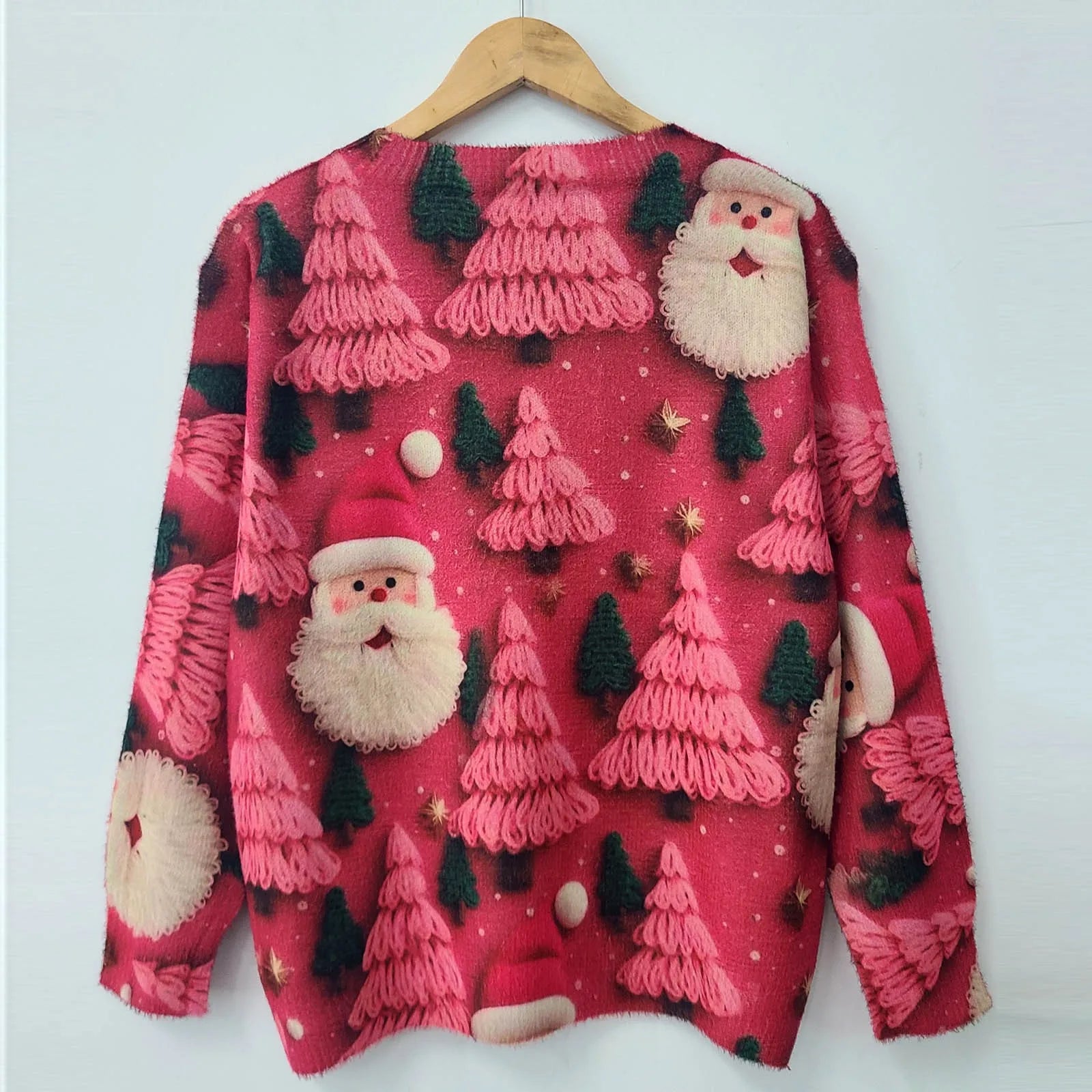 Martha - Round Neck Christmas Printed Long Sleeve