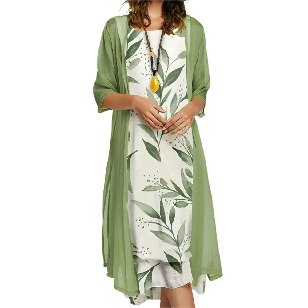 Liva Round Neck Dress for Women in a Light and Elegant Design