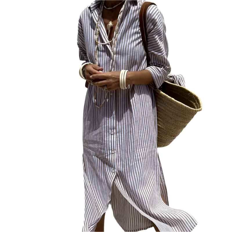Clara – Striped Shirt Dress with Chic and Sophisticated Style
