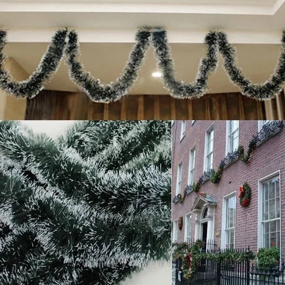 Chunky Snow-Tipped Tinsel Garland