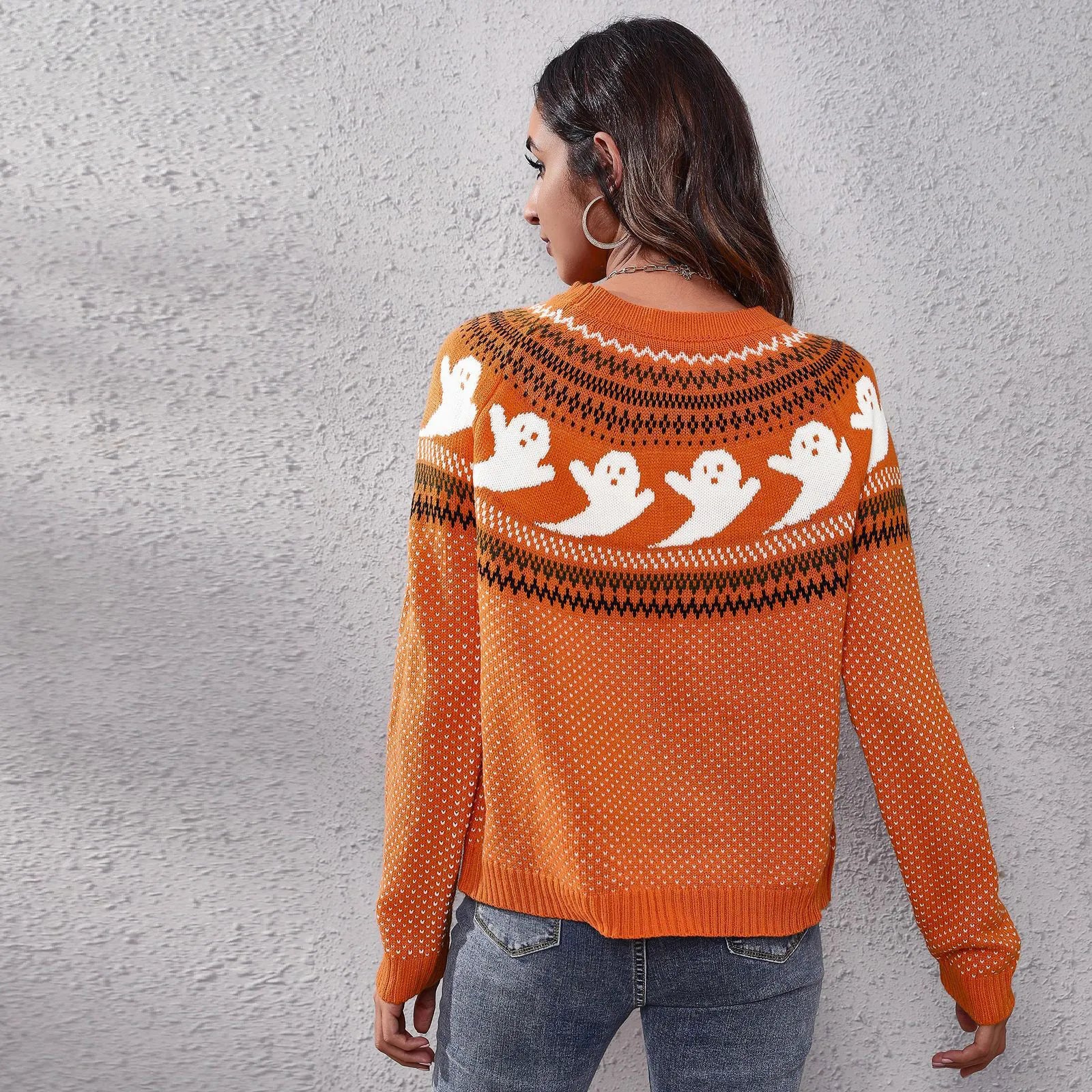 Halloween Ghost Vintage Pullover