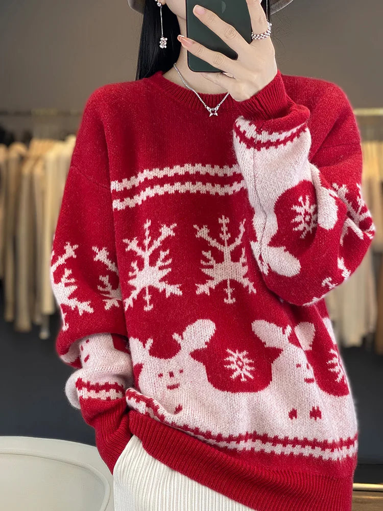 Dana - Women Christmas Knitted Wool Pullover