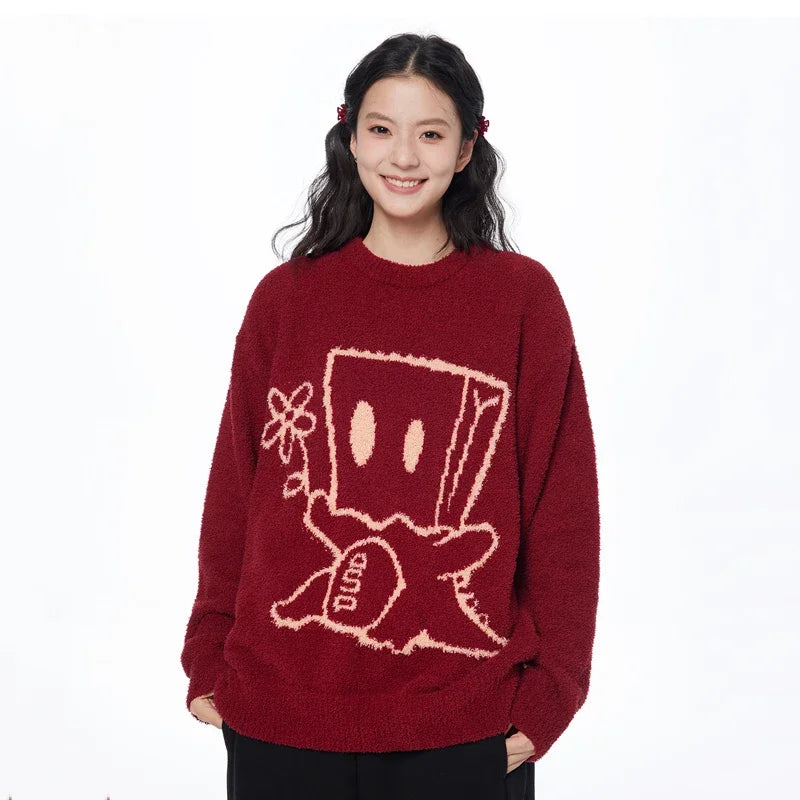 Red Cartoon Christmas Sweaters