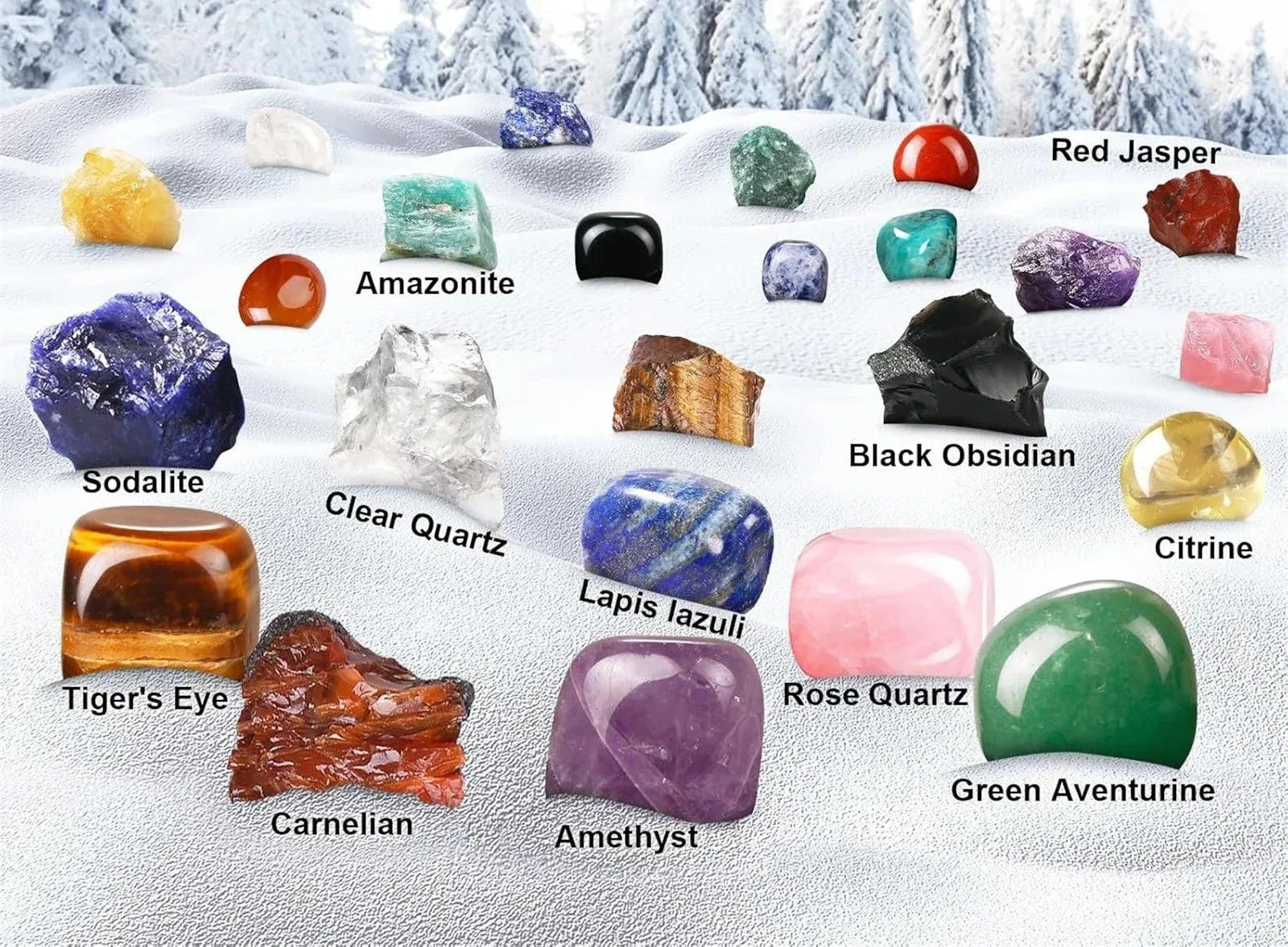 Crystal Chakra Stones - Advent Calendar for Christmas