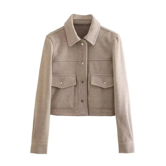 Sara - Jacket with Deep Pocket and Button