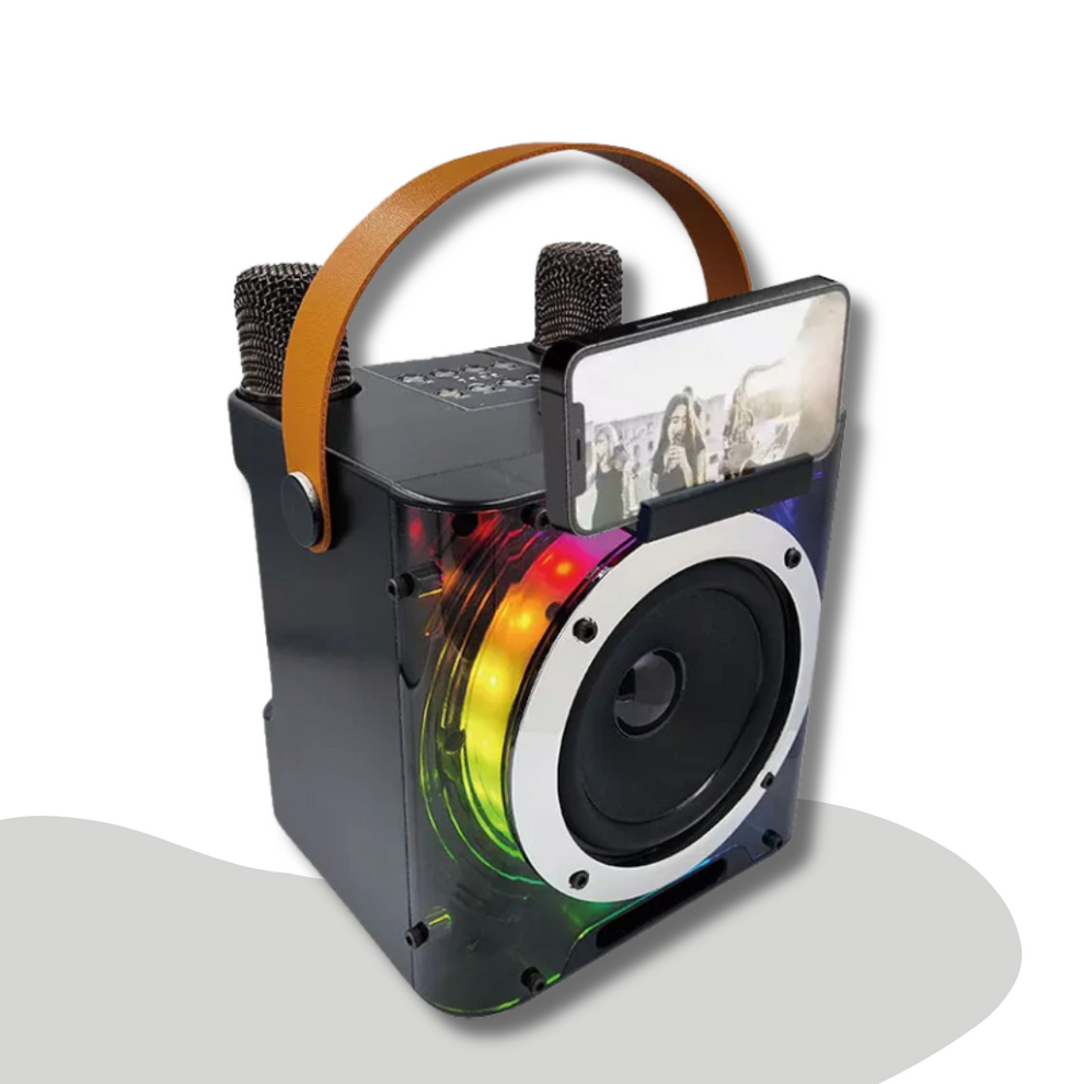 SingGo - Portable Karaoke Speaker with Dual Microphones and Phone Holder