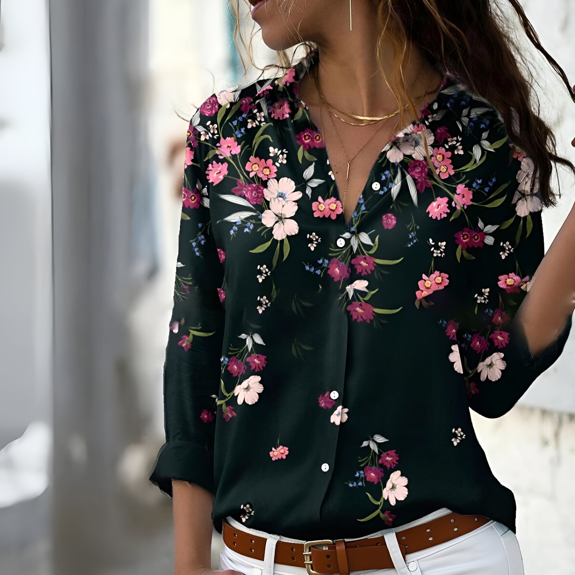 Astra Allure| Timeless Long-Sleeve Blouse