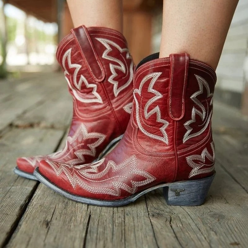 Daisy - Relaxed Non-Slip Embroidered Cowboy Boots