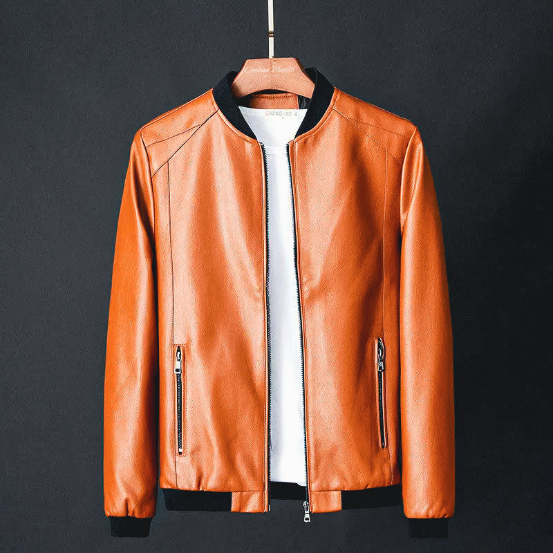 Edge| Men's Zipper Leather Jacket