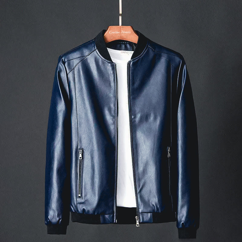 Edge| Men's Zipper Leather Jacket