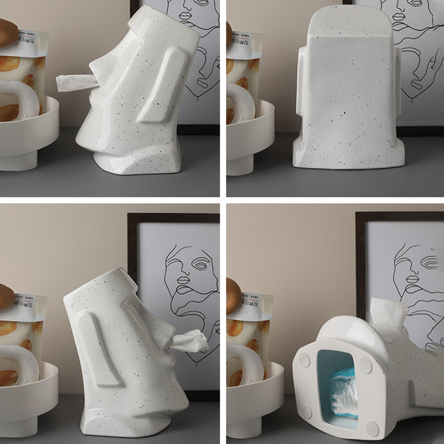 StatueTissue - quirky Moai scarf holder for stylish rooms