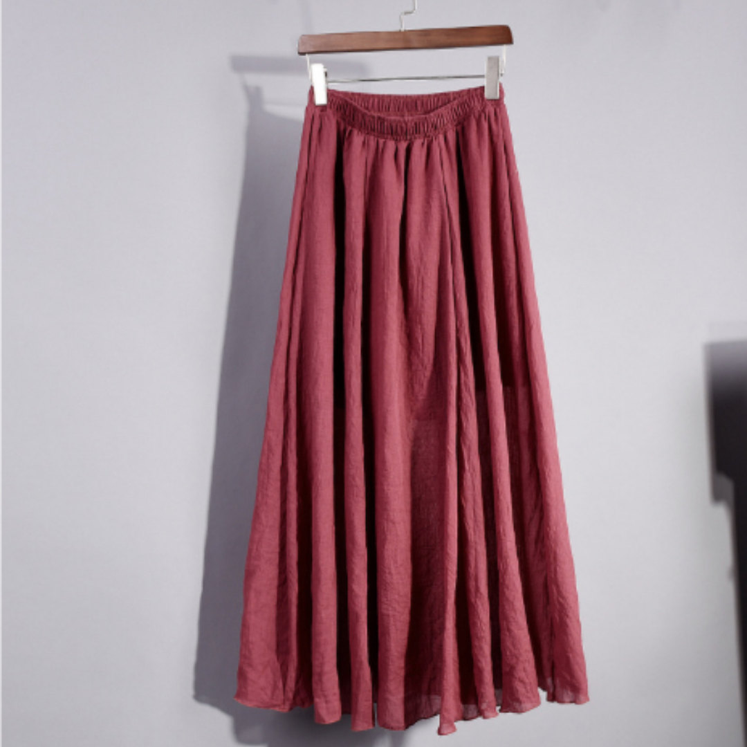 Sophia Pleated Long Skirt