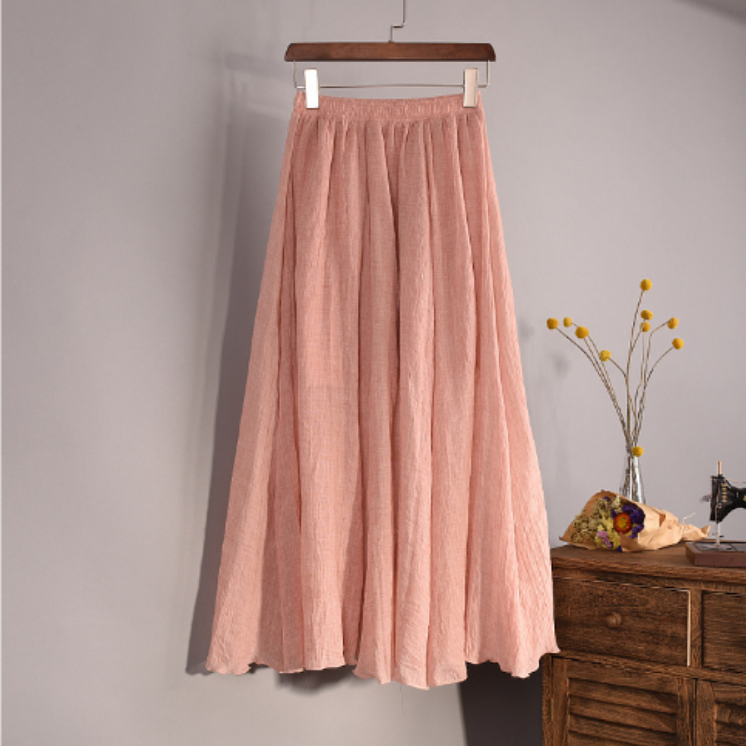 Sophia Pleated Long Skirt