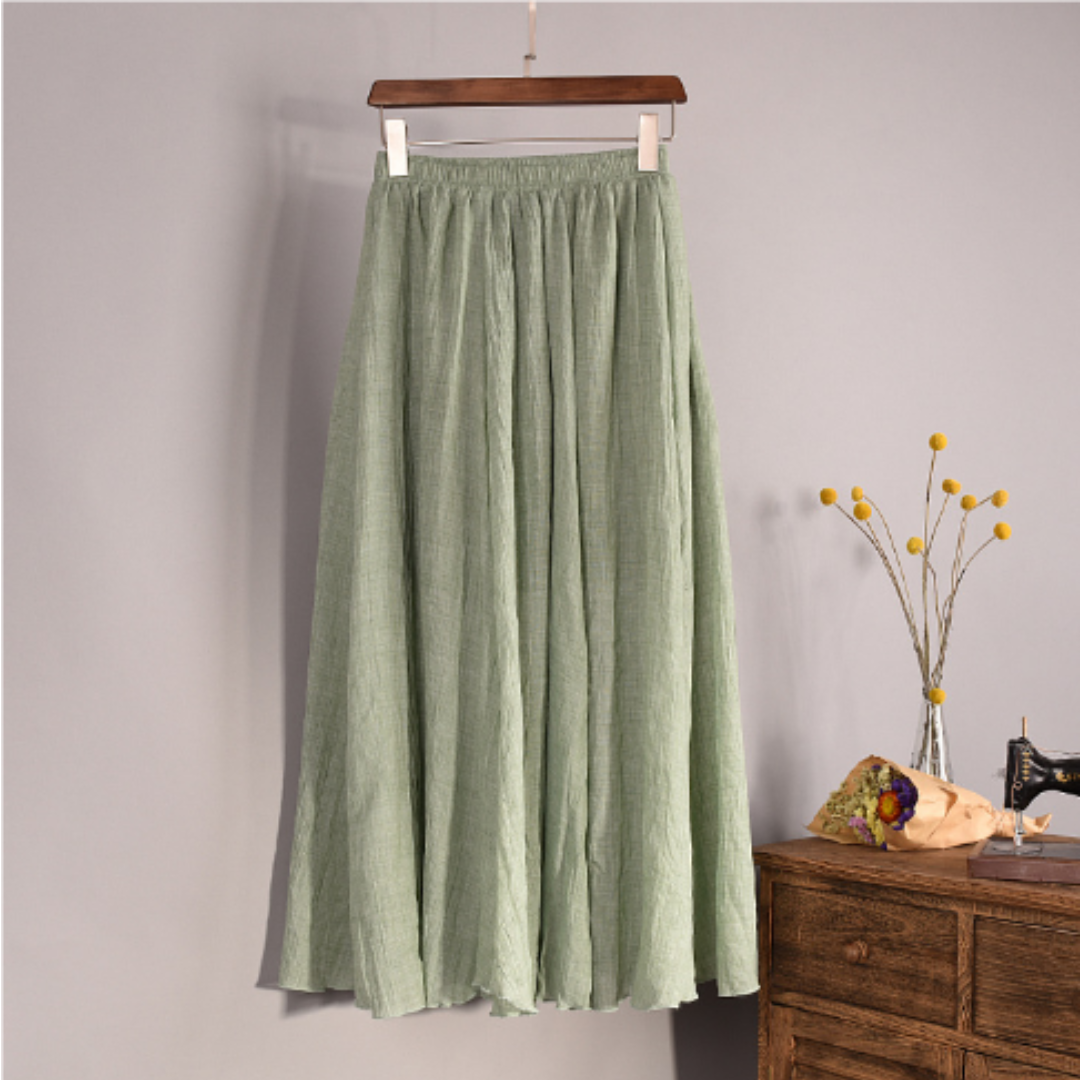 Sophia Pleated Long Skirt