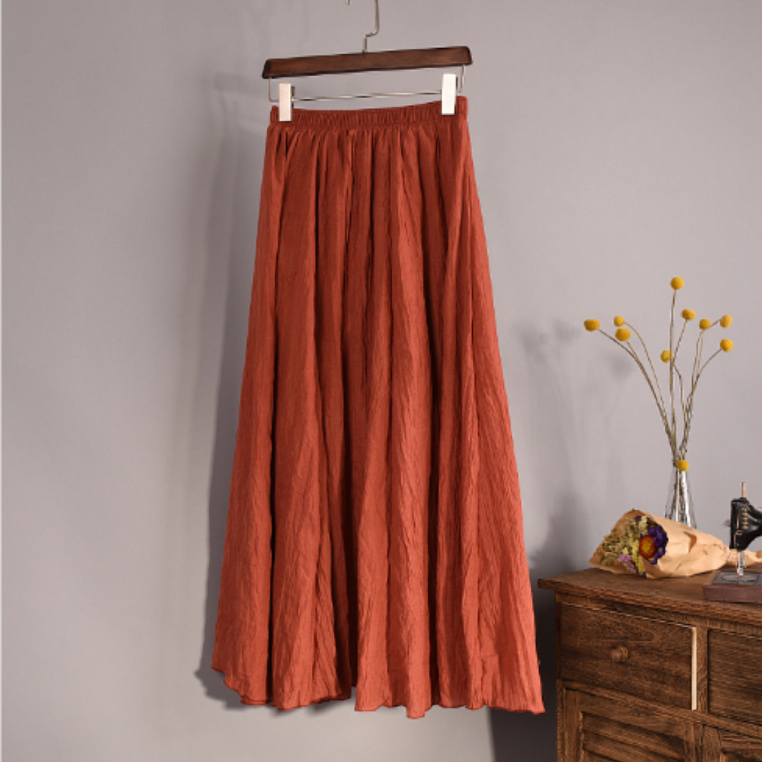 Sophia Pleated Long Skirt