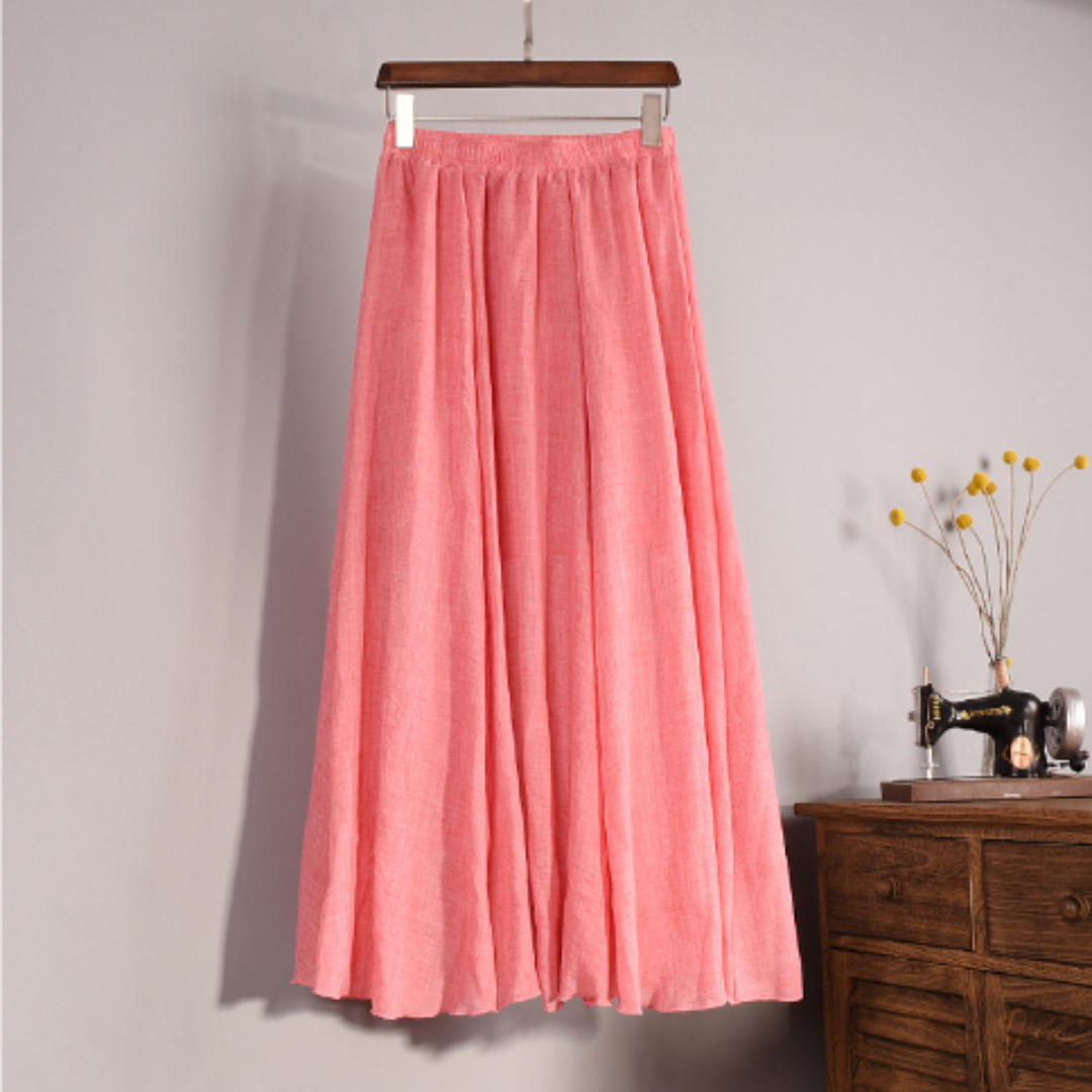 Sophia Pleated Long Skirt