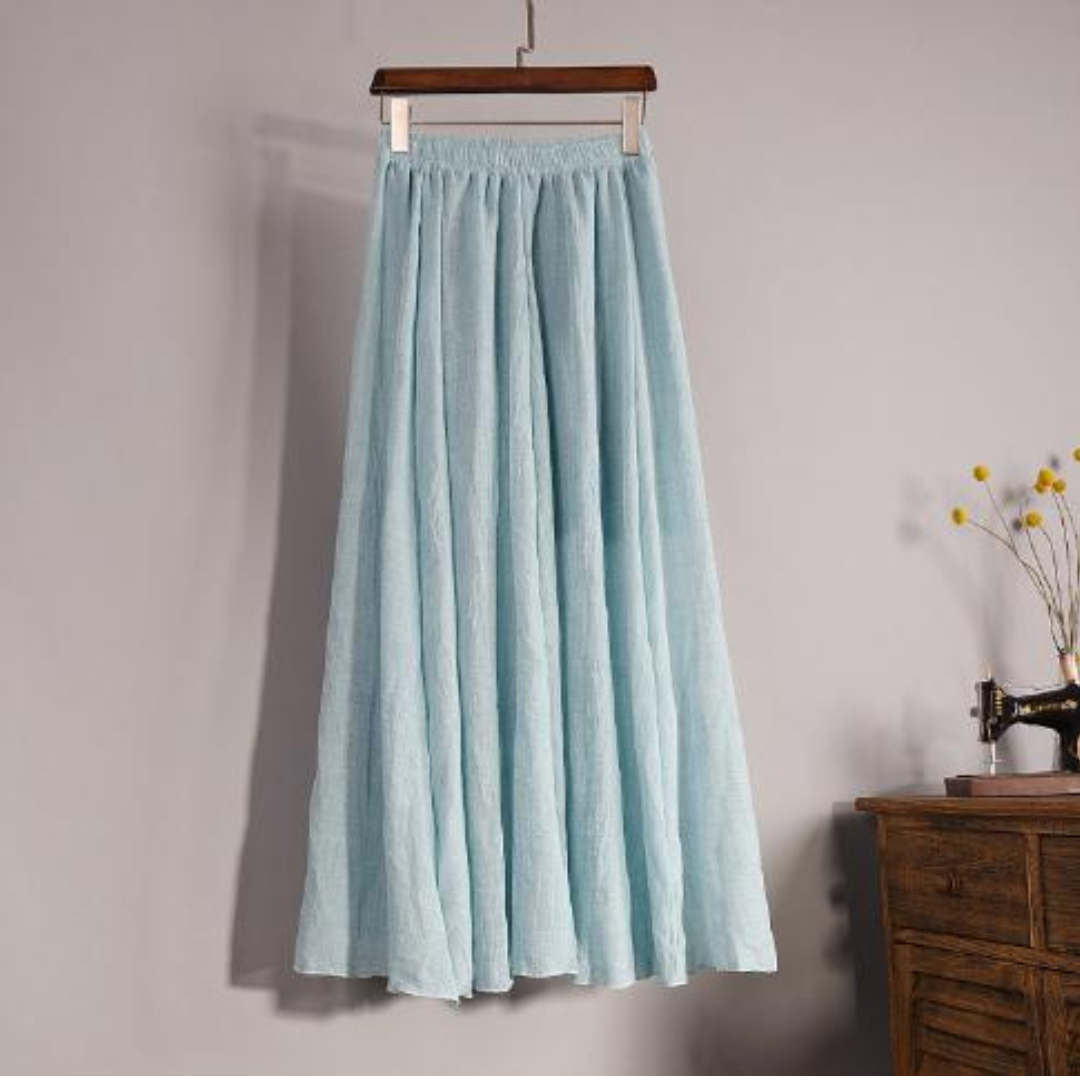 Sophia Pleated Long Skirt