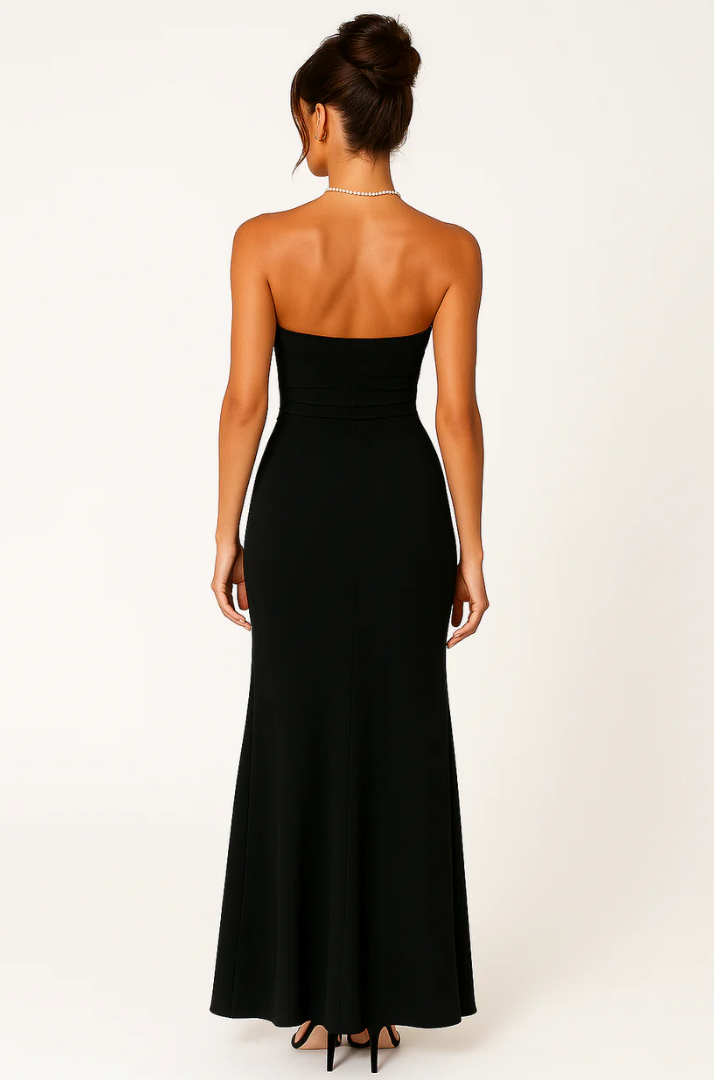 Novi - Strapless Maxi Dress with High Split