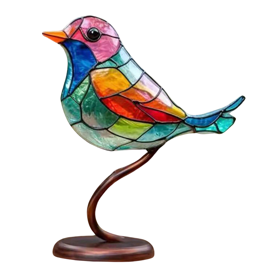 ElegantAviary | Colorful birds on branch desk ornaments